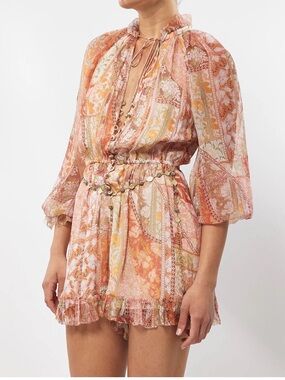 Zimmermann | Dresses | Rhythmic Belted Embellished Floralprint Linen Mini  Dress | Poshmark